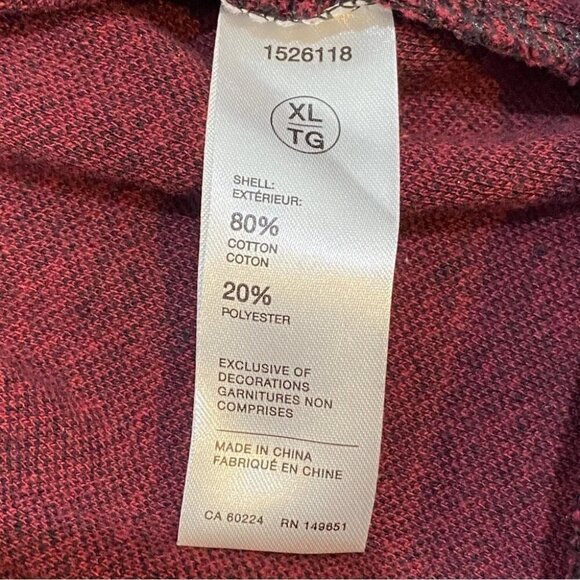 Robert Graham Men's XL Pullover 1/4 Zip Knit Burgundy Sweater - Picture 4 of 16